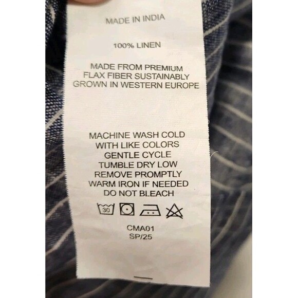 Quince Linen Shorts French Cut Drawstring Small Chambrey Striped New - Picture 7 of 10